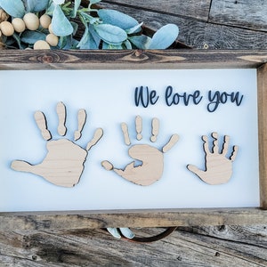 Hallmark in Our Home We Do Love Wood Sign Family Handprint Kit