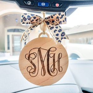 Car Mirror charm, Car mirror monogram, Monogram for car, Beaded Mirror charm, Leopard mirror charm, Rear view hanger, car accessories