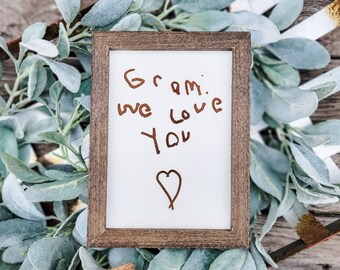 Kid Handwriting Gift, Handwriting Keepsake, Engraved Child Handwriting, Father's Day Gift, Mothers Day Gift, Grandparent Gift, Memorial Gift