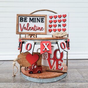 Valentine Tier Tray Set, Valentine Decor Tray, Tier Tray Mini Sign, Farmhouse Valentine Decor, 3D Wood Signs, Valentine Entry way decor