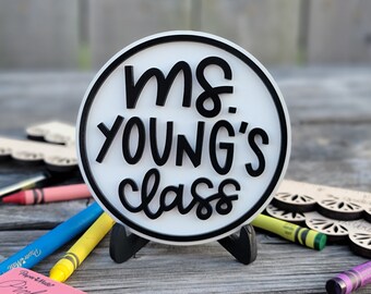 Letrero de escritorio personalizado para profesor, mini letrero de escritorio, letrero con el nombre del profesor personalizado, letrero para el aula del profesor, decoración del aula