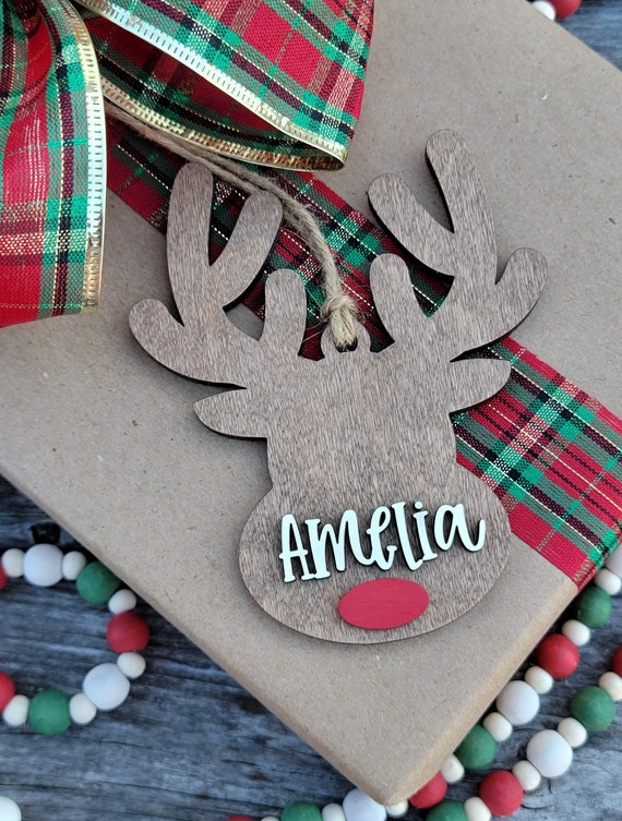 Personalized Christmas Decor Stocking Tags / REINDEER Tags / Personalized  Family Stockings / Christmas Stockings / Free Shipping / 5 Inches 