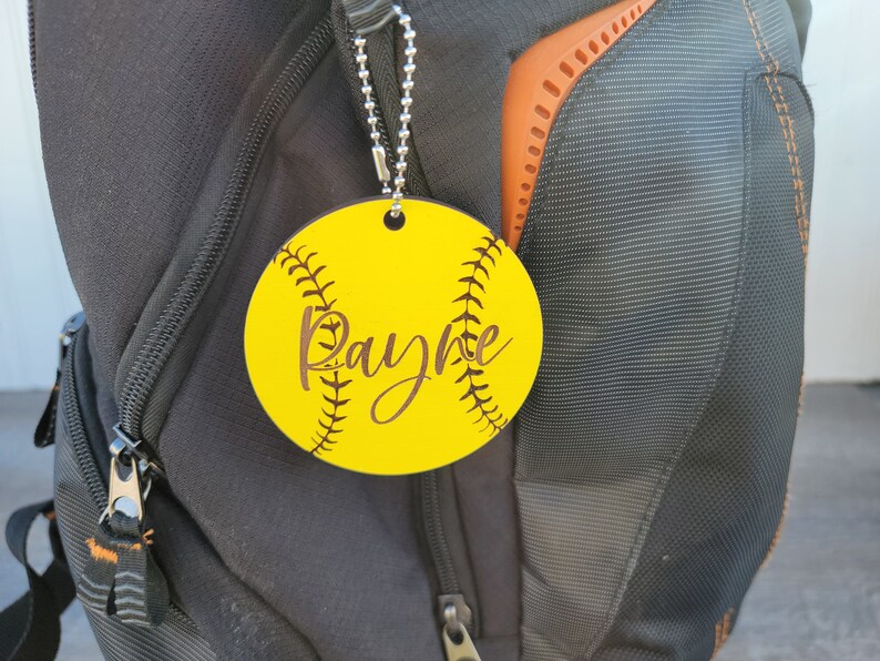 Softball Bag Tag Engraved Softball Name Tag Personalized Etsy