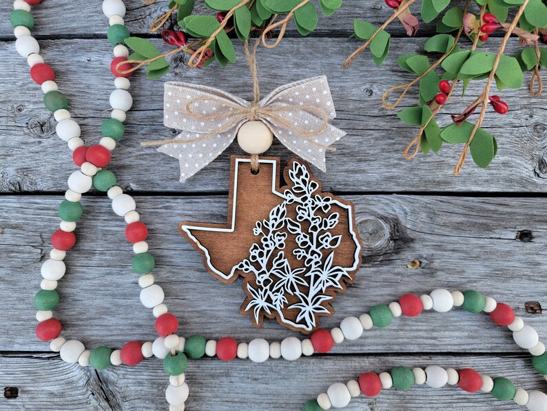 Texas bluebonnet seed christmas ornaments