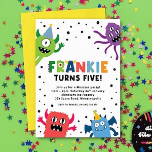 Personalisierte Einladung – Monster Party (nur digitale Datei)