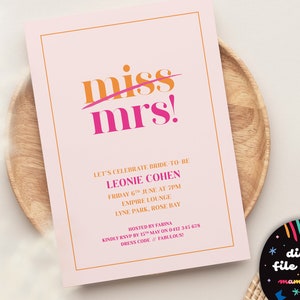 Invitation // Miss to Mrs (digital file only – personalised for you)
