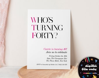 Personalised invitation – WTF pink (digital file only)