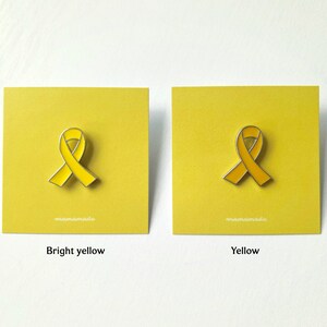 Enamel pin // Ribbon Awareness for Childhood cancer, bone cancer and suicide prevention image 3