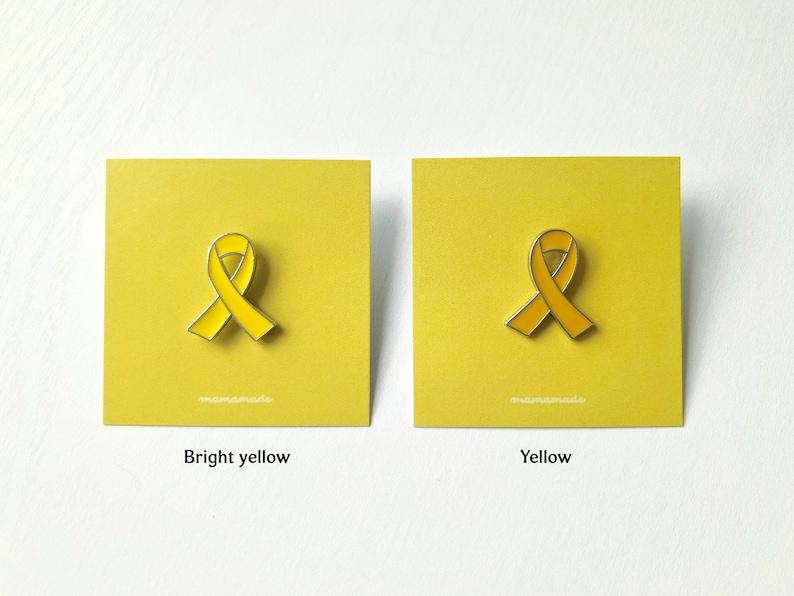 Enamel pin // Ribbon Awareness for Childhood cancer, bone cancer and suicide prevention image 3