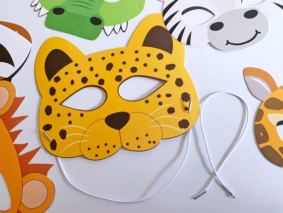 Máscaras de animales de papel para niños // paquete de 10 