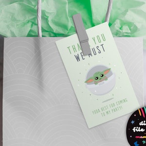 Geschenkanhänger für Partys / Baby Yoda (nur digitale Datei)