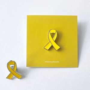 Enamel pin // Ribbon Awareness for Childhood cancer, bone cancer and suicide prevention image 2