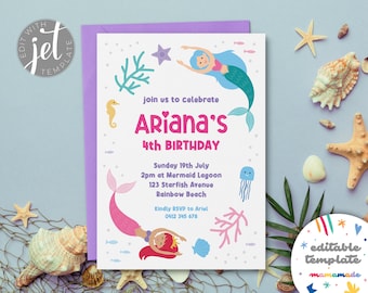 Invitation // Mermaid (editable template)