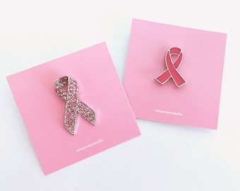 Enamel pin // Pink ribbon – Breast Cancer awareness