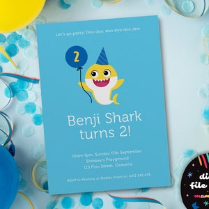 Personalised invitation – Baby Shark Boy (digital file only)