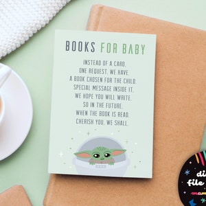 Libros para tarjeta de bebé – Baby Yoda (solo archivo digital)