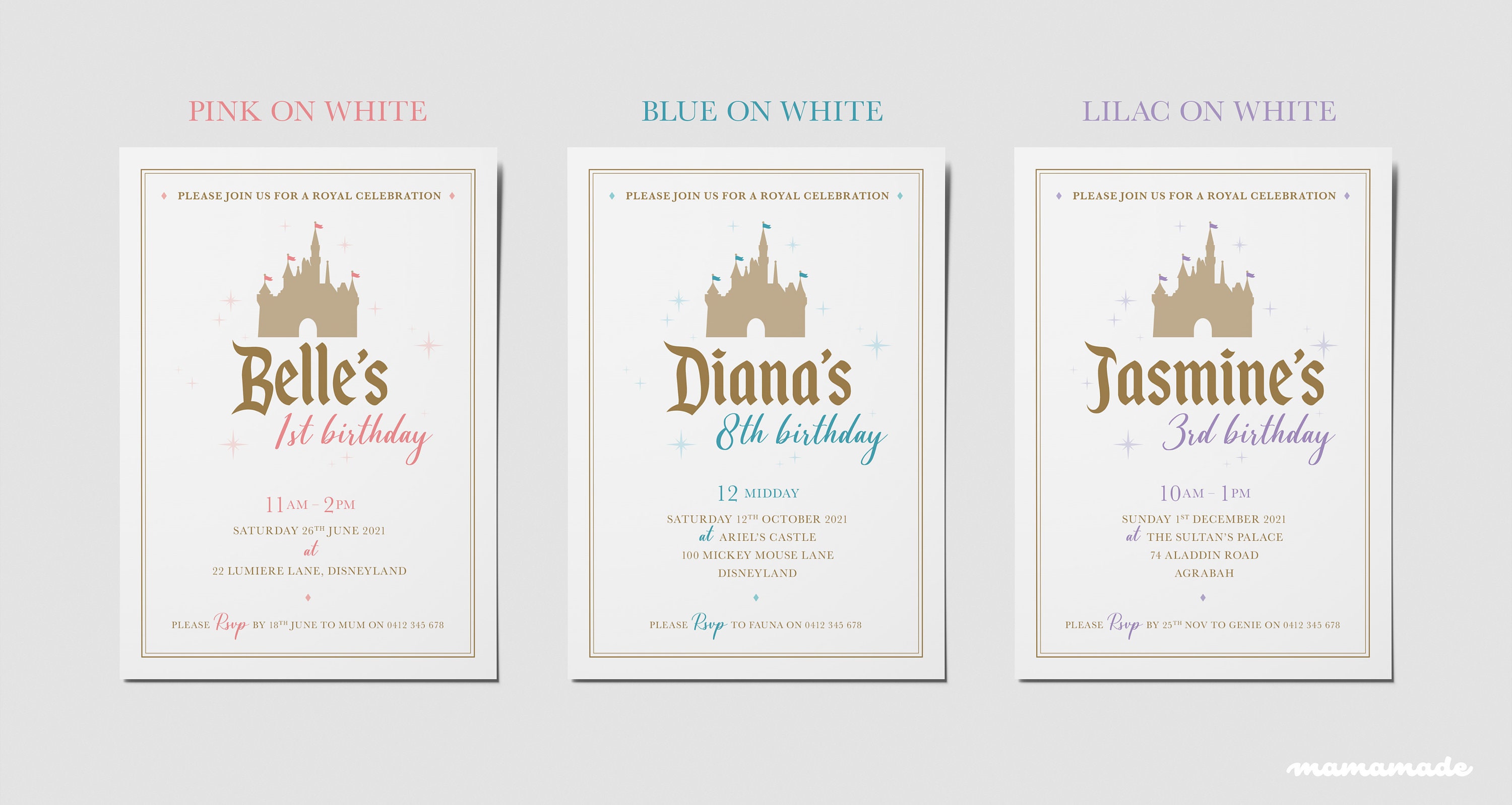 Personalised Invitation Disney Princess Party digital File Etsy Australia