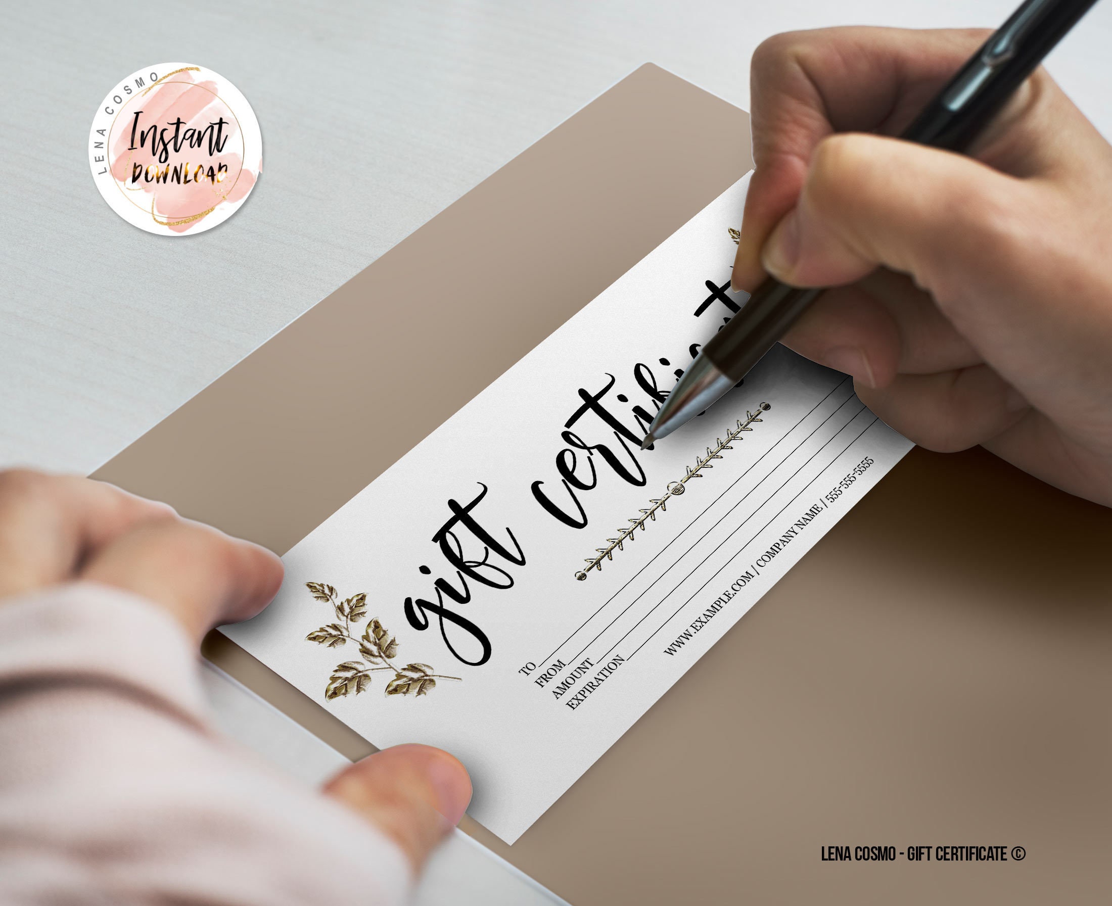 Gift Card Printable Gift Card Template Modern Gift | Etsy