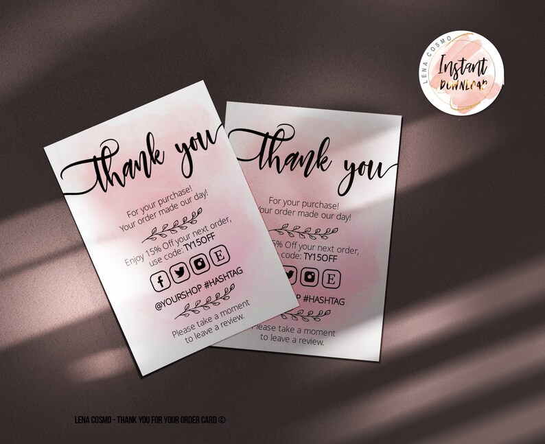 Modern Packaging Insert Card Small Business Insert card Etsy