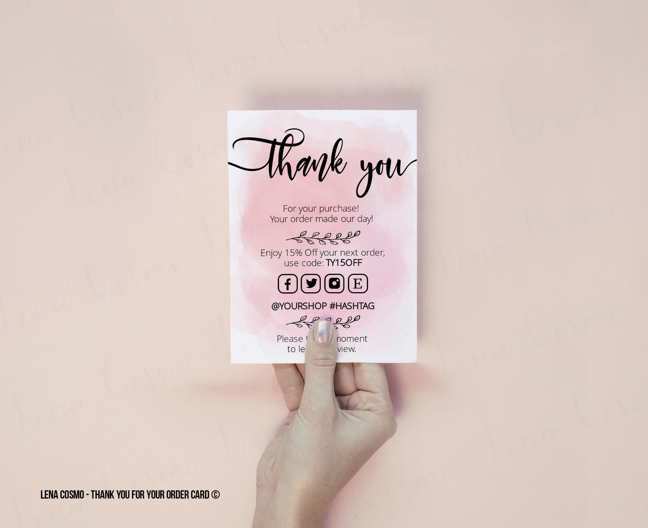 Modern Packaging Insert Card Small Business Insert card Etsy