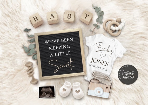 Social Media Digital Baby Reveal Instagram Facebook Pregnancy Reveal Editable Digital Baby Announcement,Digital Pregnancy Announcement