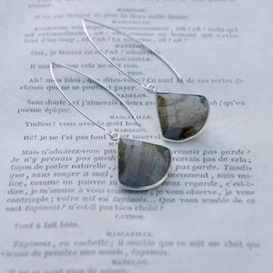 Labradorite STERLING SILVER Earrings, minimalist silver earrings, labradorite silver earrings, silver threader, labradorite silver threaders