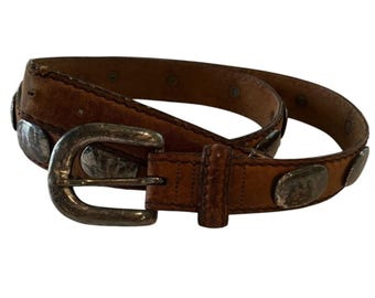 Vintage 90s Silver Creek Collection 32 Brown Leather Western  display picture 1