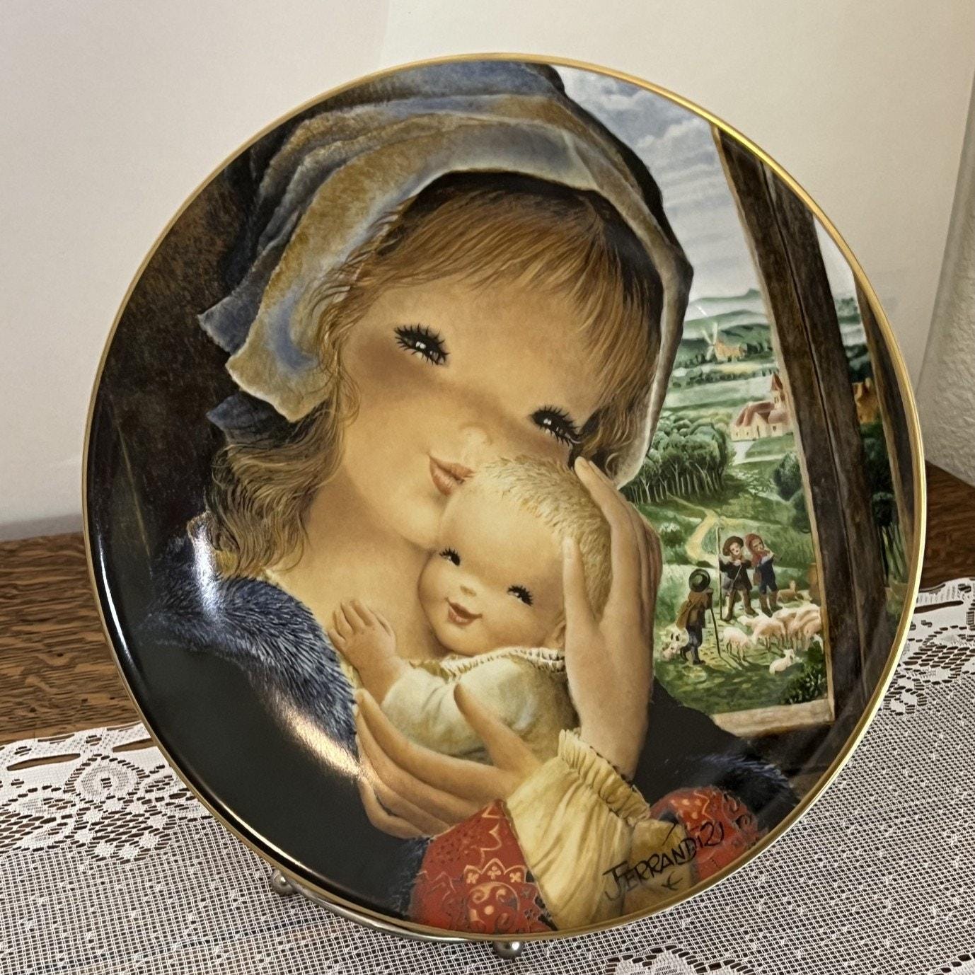 アンリ FERRANDIZ 1979年 Mother's Day Plate All Hearts 木彫り