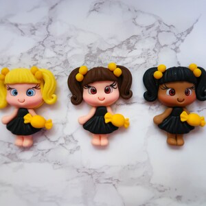 Handmade Cold Porcelain Clay Doll: Candy Bow Centerpiece
