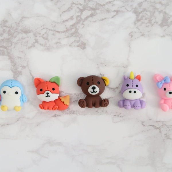 PACK OF 5 - Cute Animal Clays | Cute Animal Figurine | Cold Porcelain Clay Animal | Farm Clay Dolls | Cute Chibi Animal Clays