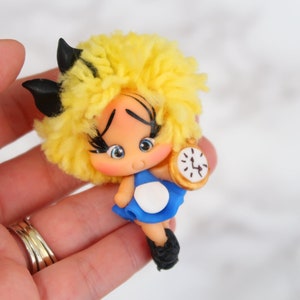 Afro Alice In Wonderland Cold Porcelain Clay Doll | Clay Doll For Bows | Air Dry Clay Princess Doll