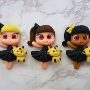 Little Black Dress Clay Doll | Cute Clay Doll For Bows | Party Clay Doll | Cold Porcelain Clay Doll | Fashion Clay Doll