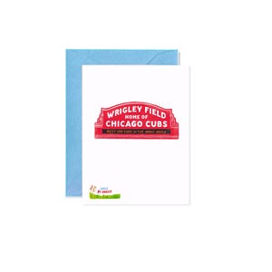 Vatertagskarte für Baseball Dad – Chicago Cubs inspiriert – Blau und Rot – Wave von Amelia