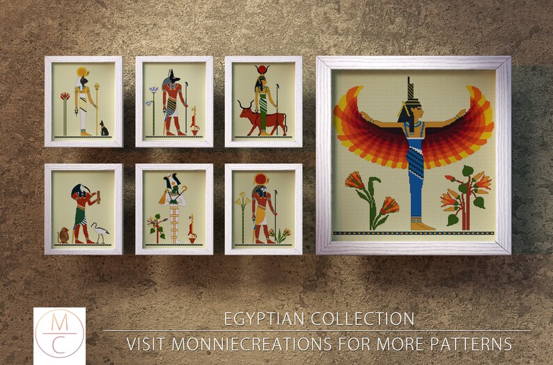 Egyptian Cross Stitch Pattern Goddess Isis Egyptian God Ancient Egypt