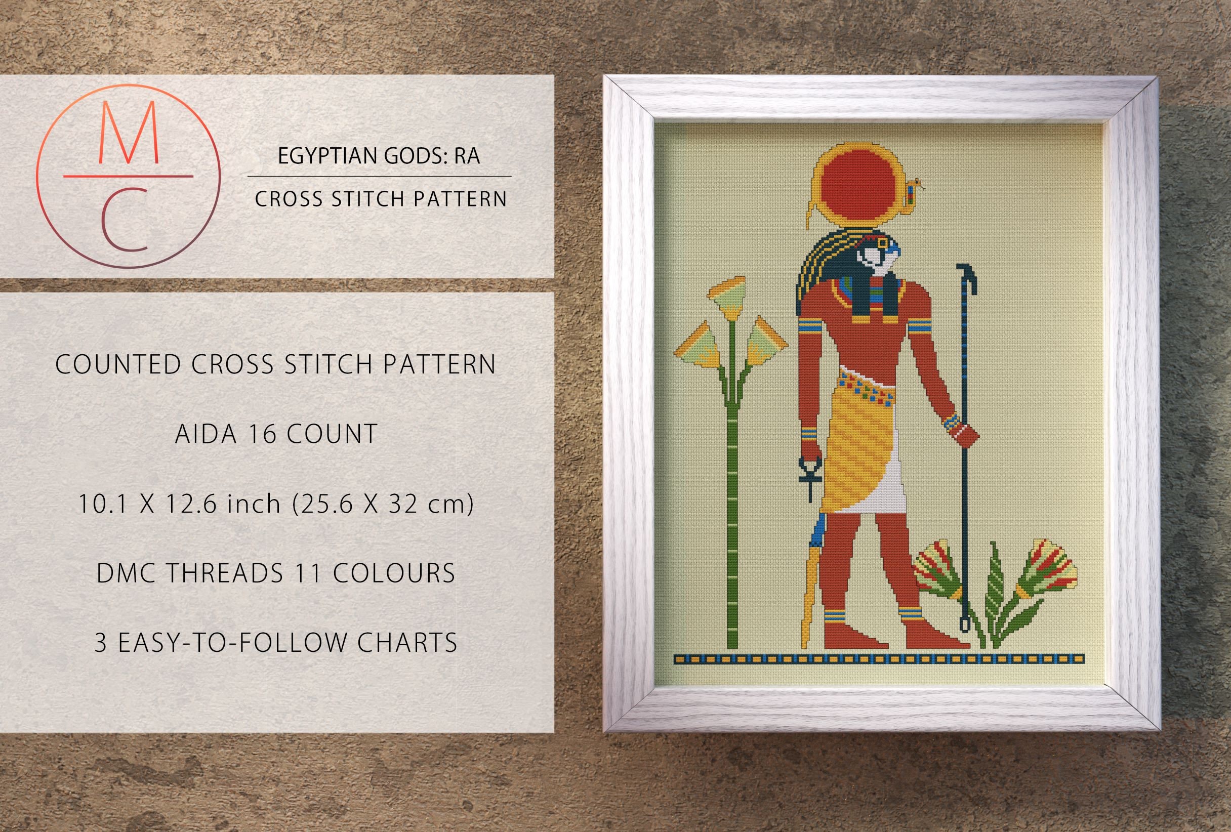 Egyptian Cross Stitch Pattern | God Ra | Egyptian God | Ancient Egypt ...