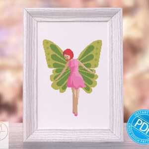 Fairy Cross Stitch Pattern | Pink and Green Fairy | Pink Fairy | Green Fairy | Fae - Cross Stitch Pattern | Embroidery Pattern | Design