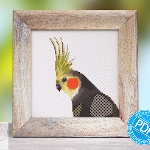 Parrot Cross Stitch Pattern | Cockatiel | Parrot | Tropical Pattern | Jungle - Embroidery Pattern | Design - Instant Download