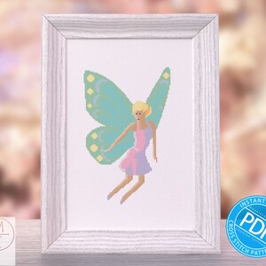 Fairy Cross Stitch Pattern | Pink and Blue Fairy | Cotton Candy Fairy | Baby Colours Fairy - Cross Stitch Pattern | Embroidery Pattern
