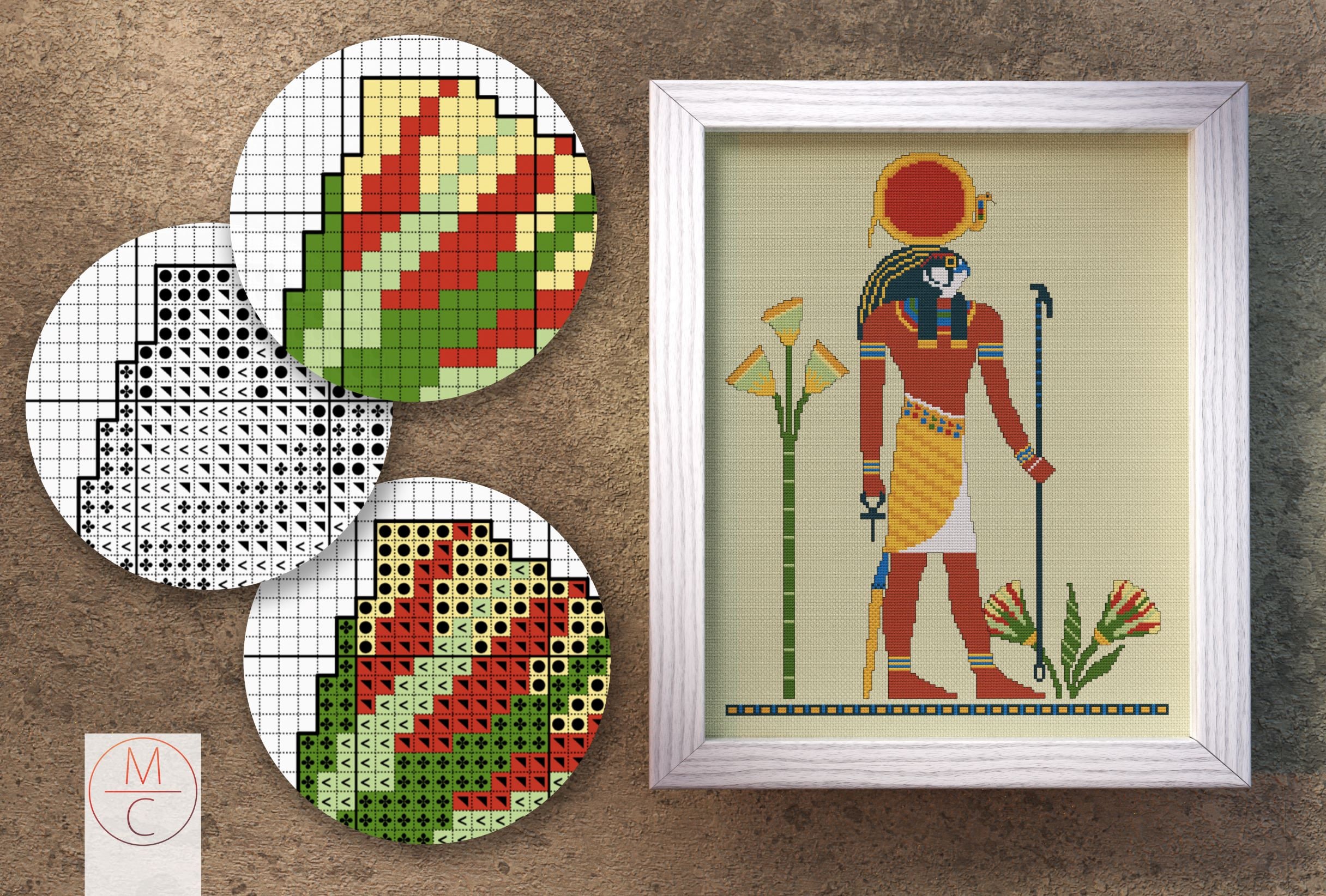 Egyptian Cross Stitch Pattern God Ra Egyptian God Ancient Egypt
