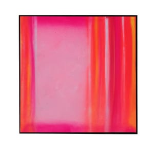 Neon Pink Red Square  20x20 inch original abstract - Vibrant - acrylic - Abstract - neon colors - contemporary - modern neon yellow hot pink