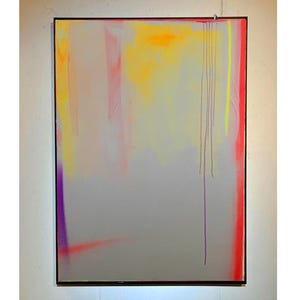 Large neon white orange Painting Original Abstract Painting Pink Wall Art Pink Abstract Painting Canvas neon orange Modern Wall Painting hot