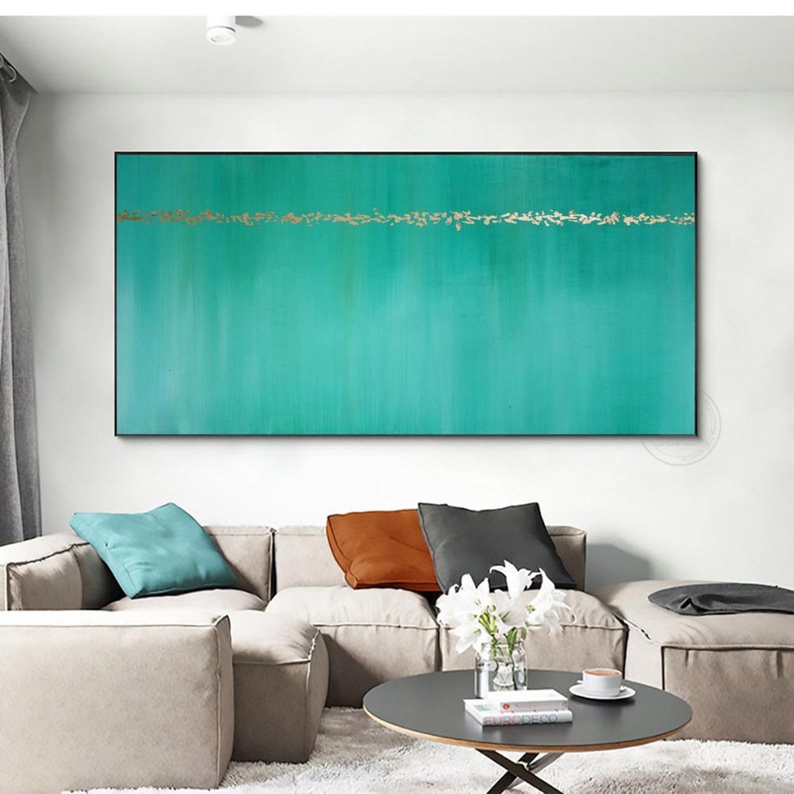 Extra Large Rectangle Long Abstract Wall Oil Painting Original Textured