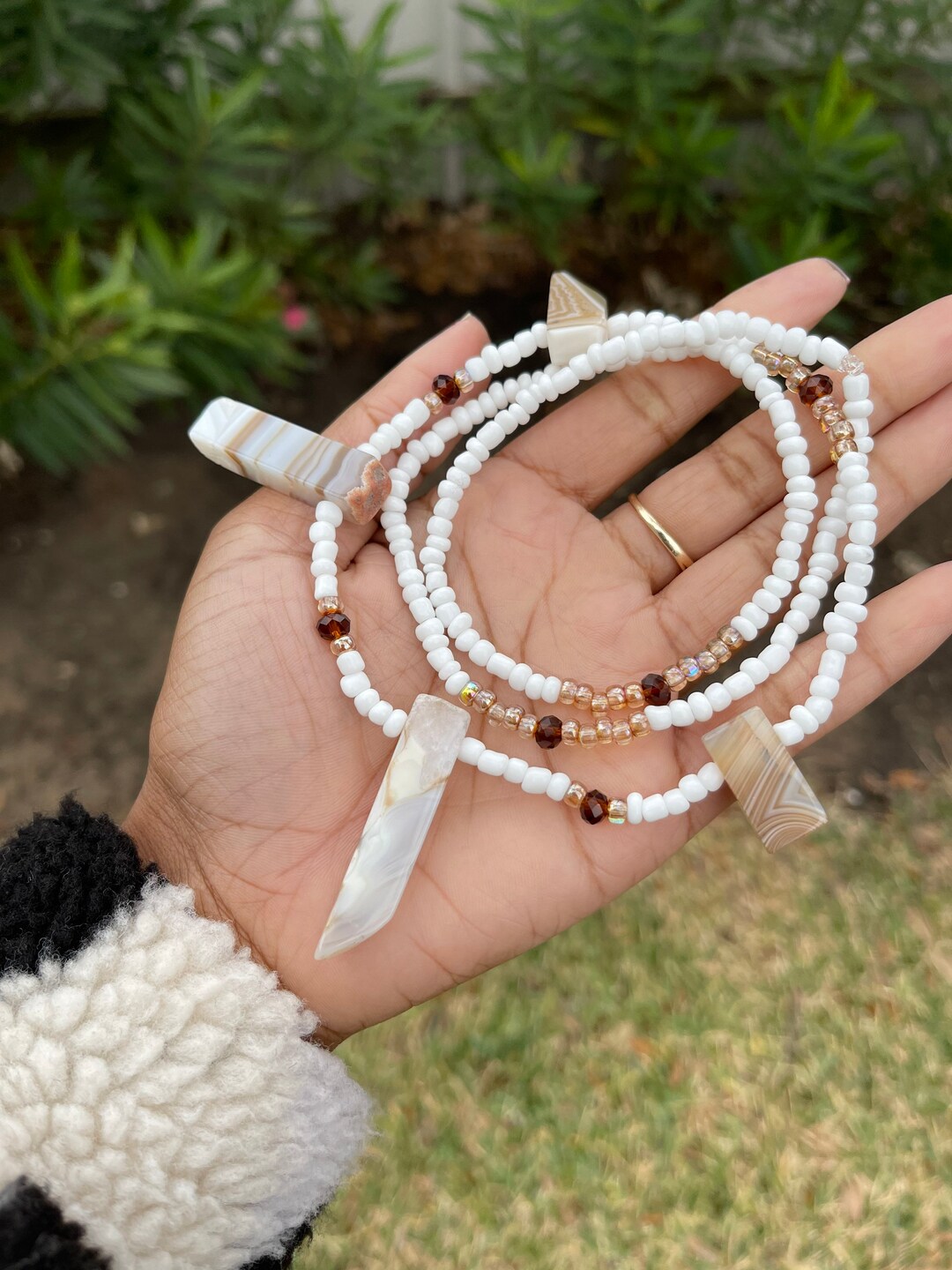 Banded Agate Goddess Waist Beads Etsy