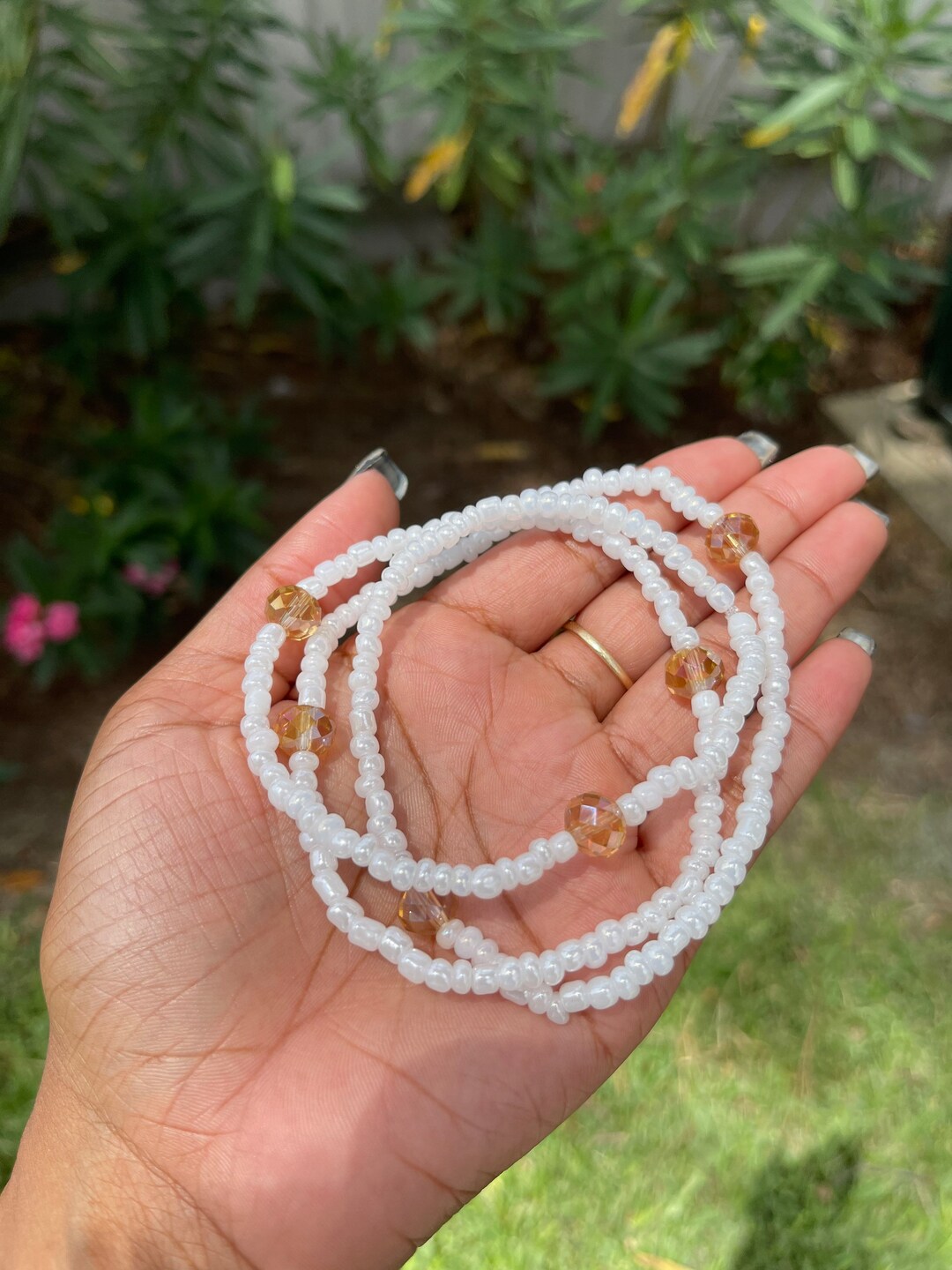 Creme Goddess Waist Beads Etsy
