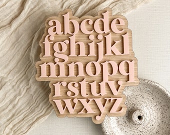 Layered Alphabet ABC Minimalist Sign SVG File for Glowforge Laser Cutter