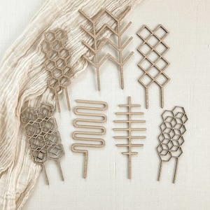 Boho Plant Latwerk kamerplant Stakes SVG-bestand bundel voor Glowforge Laser Cutter