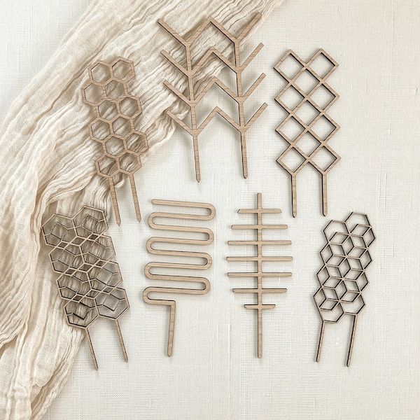 Boho Plant Trellis Houseplant Stakes SVG File Bundle for Glowforge Laser Cutter