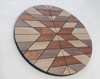 Geométrico Quilt Boho Wooden Sign Wall Art Archivo SVG para Glowforge Laser Cutter