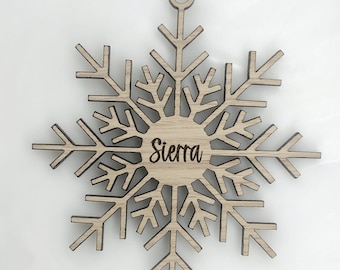 Snowflake Ornament Archivo Digital para Glowforge Cortador Láser SVG