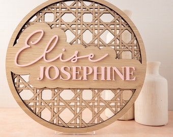 Rattan Cane Nursery Sign Wall Hanging File Laser Cut File para Glowforge SVG